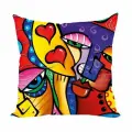 Подушка декоративная Глаза, Сердца Пикассо 40х40 велюр
