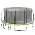 Батут Scholle JUMPER 14FT, внутренняя сетка, зелёный / чёрный