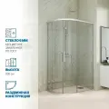 Душевой уголок GWMPKB018RB 125x80 см, цвет фурнитуры хром матовый, стекло бесцветное закаленное 6 мм