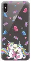 Силиконовый чехол на Apple iPhone XS Max / Эпл Айфон Икс Эс Макс с рисунком Unicorns and Candies