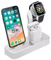 Настольная станция COTEetCI CS7201-TS BASE 19 3-in-1 + Lightning + AirPods + iWatch, серебристый