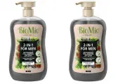 Гель-шампунь для душа BioMio Bio Shower Body & Hair Gel с эфирными маслами мяты и кедра, 650 мл, 2 шт
