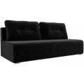 Диван прямой Лондон, еврокнижка, вельвет, черный, 195х90х80см