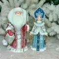 АртМороз Дед мороз и Снегурочка русские 32см; новогодняя игрушка под ёлку; авторская кукла ручной работы