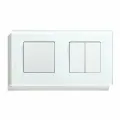 Выключатель механический 3 клавиши 2 поста (М1+М2) рамка стекло 157х86мм цвет белый