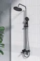 NEW. Душевая система с тропическим душем ESKO Line черная матовая, латунный смеситель поворотный излив