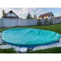 Тент защитный Лагуна, для каркасного бассейна, овальный, 5х2,5м, изумрудный, тарпаулин