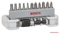 2608522129 Набор бит Bosch Extra Hart PH PZ T 25 мм + быстросменный держатель (12 шт.)