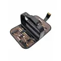 Маникюрный набор Zinger MS-1101 BG, 12 предметов, медицинская сталь, натуральная кожа, позолоченный/черный серый