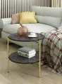 Столик журнальный двухъярусный Черный/золотой
