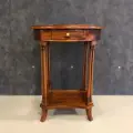 Стол приставной, овальный, с ящиком DOMKORLEONE из красного дерева (mahogany wood), цвет орех NAA (светло-коричневый)
