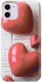 Силиконовый чехол на Apple iPhone 11 / Эпл Айфон 11 с рисунком Сердечки на белом столе