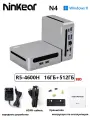 Мини ПК NINKEAR N4, AMD R5 4600H, RAM 16ГБ, ROM 512 ГБ SSD, AMD Radeon Graphics, Windows 11 Pro, Type-c, серебро