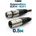 Кабель TUBON Микрофонный межблочный XLR (M) Male - XLR (F) Female OD6.0 ПВХ X001 0.5м