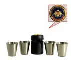 Набор подарочный стопки ( рюмки ) с символикой Военно-морской флот России в чехле 4х80 мл