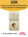 Блок выключатель с розеткой встраиваемый Schneider Electric Glossa 2 клавиши с заземлением со шторками цвет бежевый