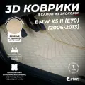 Кожаные 3D коврики в салон с бортами для BMW X5 II (E70) (2006-2013) бежевые / БМВ Х5 2 E70) (2006-2013)