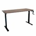 Стол с регулировкой высоты механический LuxAlto LA-T33-M1 черный/дуб коричневый ЛДСП 135*70*2.5