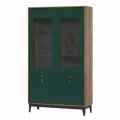 BRASS брасс Шкаф-витрина ШКС-2 Каштан Арвадона / Изумруд 104x181x39