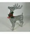 Олень светодиодный, серебристый. Высота 70 см. Цвет свечения Теплый белый, IP44. 220В.