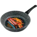 Сковорода Традиция Мрамор, алюминий, съемная ручка, 24 см, черная