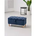 Пуф с коробом для хранения на ножках 110Lux Brendoss, пуфик с ящиком, банкетка, цвет синий, износостойкий велюр