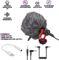 Микрофон накамерный BY-MM1 пушка с ветрозащитой и переходником Jack 3.5 мм - USB Type-C