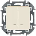 Legrand INSPIRIA Выключатель двухклавишный с подсветкой/индикацией 10 AX - 250 В - слоновая кость (комплект 3шт)