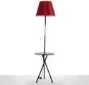 Торшер напольный BayerLux «Патрисиа» со столиком, 1×15 Вт, Е27, черный/красный, 40×40×157 см