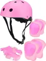 Комплект детской защиты для роликов, велоспорта, детям от 4+ (в комплекте 7 предметов) цвет розовый