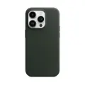 Кожаный чехол Магсейф для iPhone 14 Pro Max Forest Green / Анимация NFC / Leather Case Магсейф для Айфон 14 Про Макс / Зеленый