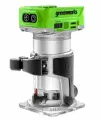 Фрезер кромочный аккумуляторный Greenworks G24RO, 24V, 10000-30000 об/мин, цанги 6 / 6,35 / 8 мм, ход 20 мм, без АКБ и ЗУ 3502507