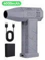 Мини-вентилятор турбо-Jet мощный вентилятор 110000 об/мин мощная воздуходувка 45 м/с высокоскоростной Воздуходувка Электрический Фен для пыли Прямая поставка, 4000mAh Gray