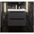Тумба с раковиной для ванной 60 подвесная аквакрафт Violetta Премиум, графит