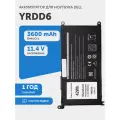 Аккумуляторная батарея YRDD6 для ноутбука Dell Inspiron 14 5482 5485, 11.4В, 3600мАч, Li-Ion