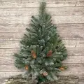Настольная елка Мендоза с инеем и шишками 91 см, леска и ПВХ