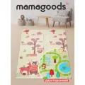 Детский коврик для ползания складной двухсторонний игровой термоковрик Mamagoods 120 х 180 Лес и мишка