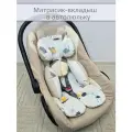 Матрасик-вкладыш в автолюльку универсальный Маленький строитель мятный 60*45 см.