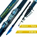 Удочка для рыбалки, удилище болонское с кольцами Mikado Princess Carbon 7.2 м 5-20гр
