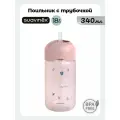 SUAVINEX поильник с трубочкой детский 18+ месяцев, бутылочка для воды 340 мл, поильник непроливайка для ребенка
