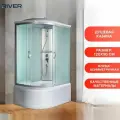 Душевая кабина River Nara 120/90/44 MT R, стекло матовое, профиль серебристый, с крышей, правосторонняя