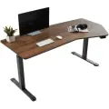 Стол компьютерный Eureka с электроприводом уникальной формы 178х74 ERK-EDI-HTG-WN (Heptagon), орех
