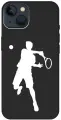 Силиконовый чехол на Apple iPhone 13 / Эпл Айфон 13 с рисунком Tennis W Soft Touch черный