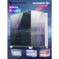 Игровой корпус для компьютера Prime Box Invader Q5 кубик + 4 ARGB вентилятора + закаленное стекло с зеркальным эффектом, ATX, Micro-ATX, Mini-ITX, Белый