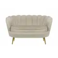 Прямой дизайнерский диван ракушка, Pearl double taupe, светло-коричневый