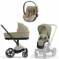 Модульная коляска Cybex Priam IV 3в1 beige(бежевый)+шасси-Chromebrown (коричневый хром)люлька, прогулочный блок, до 4 лет