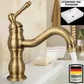 Смеситель для раковины в ванную, ванны, с душем, душа, кухни, элегантный антикварный дизайн, Золото, 110 мм