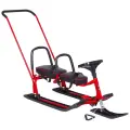 Снегокат детский 505 TWINS BABY PUSH для двоих (Красный), 113х48.5х52 см.