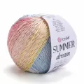 Пряжа Summer Dream YarnArt, бл. роз/коралл/бир - 4307, 70% хлопок, 30% вискоза, 4 мотка, 100 г, 350 м.