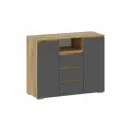 Комод для одежды Нонтон Инта, 120.2x46x95,8 см, Дуб Золотой / Графит серый